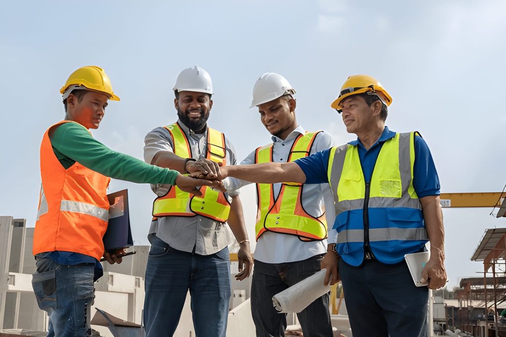 Engineer meeting industrial blueprint discussion (1)