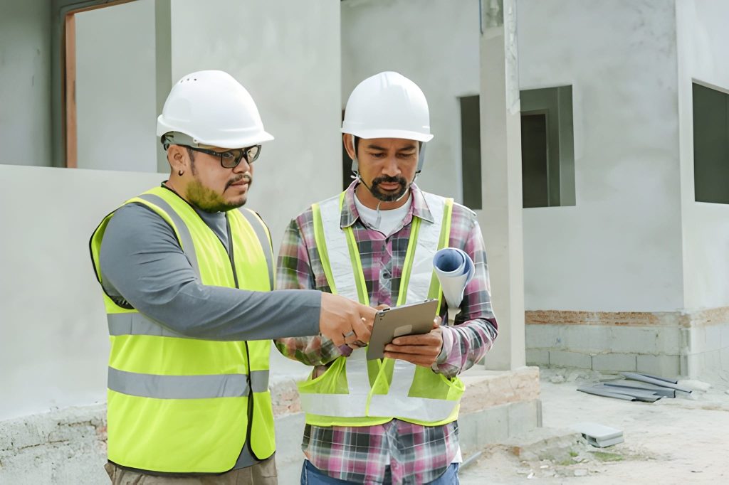 Engineer meeting industrial blueprint discussion (2)